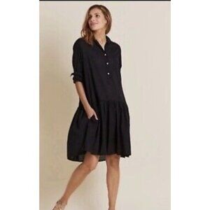 Grayson Frank & Eileen Black Changemaker Cotton Shirt‎ Dress Size Small (2)